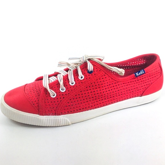 Keds Shoes - Keds Red Perforated Lace Up Sneakers Womens Sz 7.5